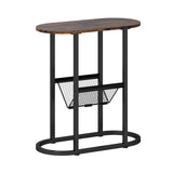 2-tier Oval Narrow Bedside End Table