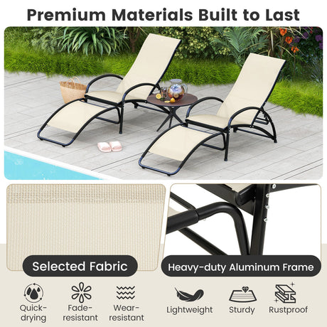 Sillón reclinable mecedora para exteriores 2 en 1 con respaldo ajustable de 4 posiciones para patio, porche y piscina