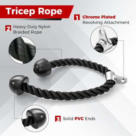 Juego de 3 accesorios para máquinas de cable para gimnasio en casa