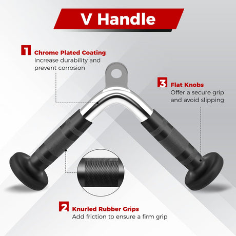 Juego de 3 accesorios para máquinas de cable para gimnasio en casa