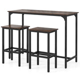 Industrial 3-Piece 47.5" Counter-Height Dining Table and 2 Bar Stools