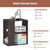 2-Tier Side End Table with Storage Shelves