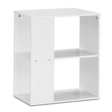 2-Tier Side End Table with Storage Shelves