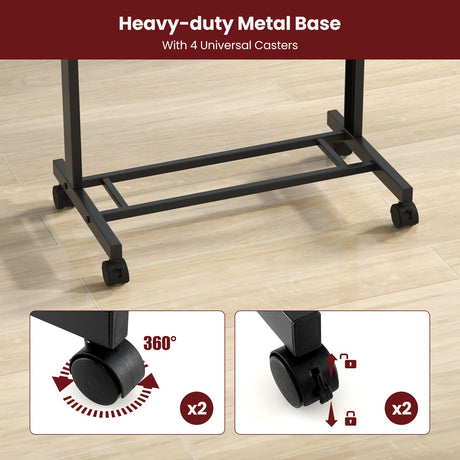 Mesa Atril de Altura Ajustable en 3 Posiciones con Tablero Inclinable-Negro