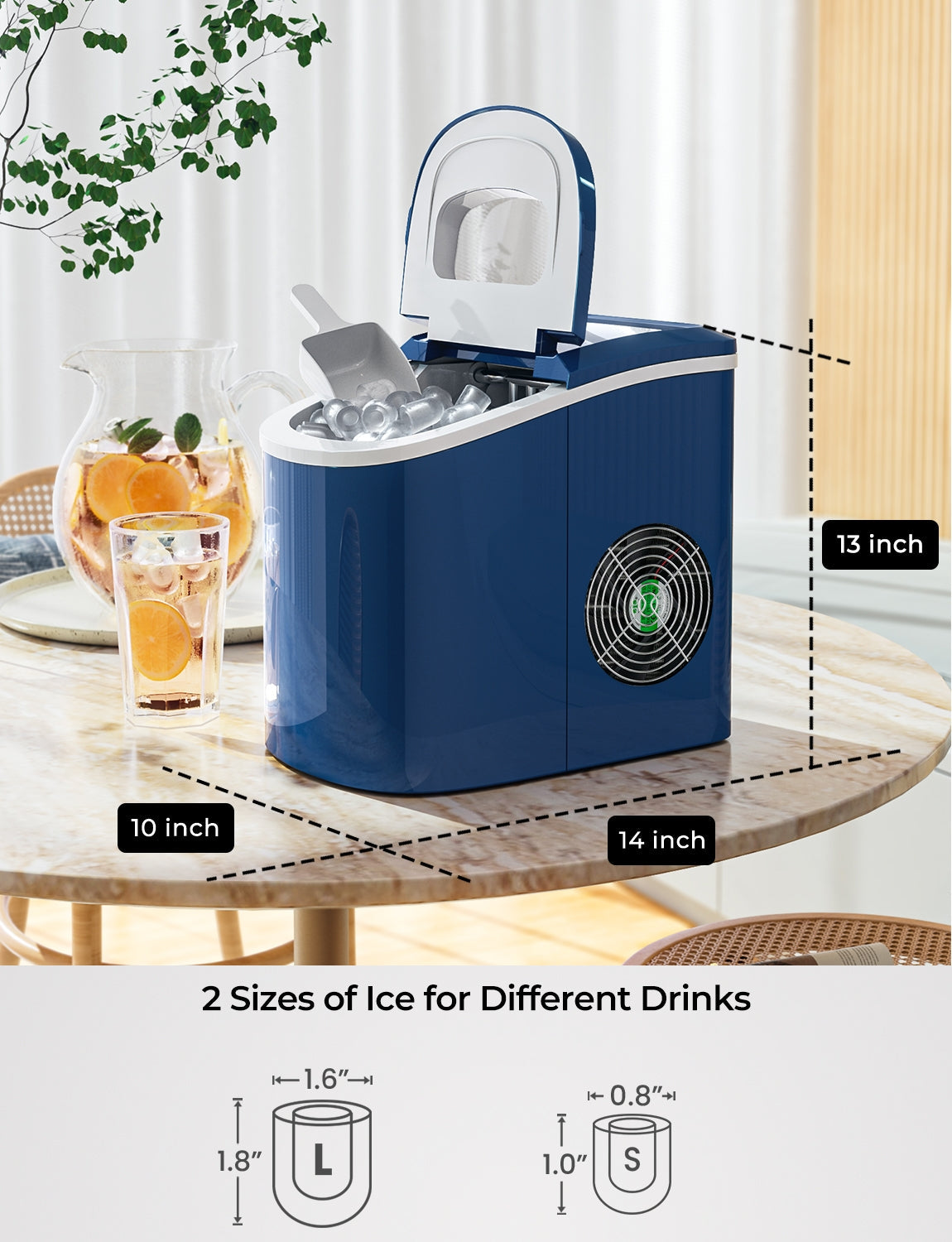 Mini máquina eléctrica portátil y compacta para hacer hielo