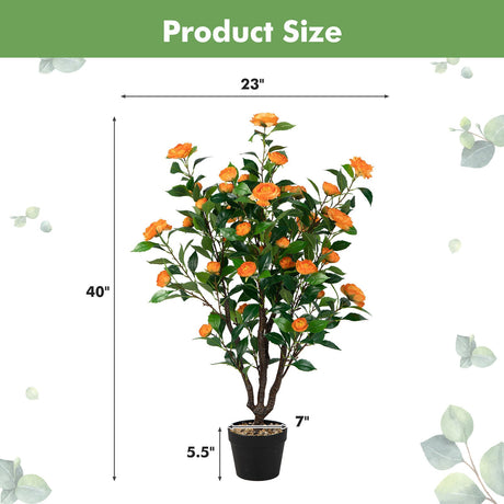 3.3 pies Árbol de Camelia Artificial para Interiores y Exteriores