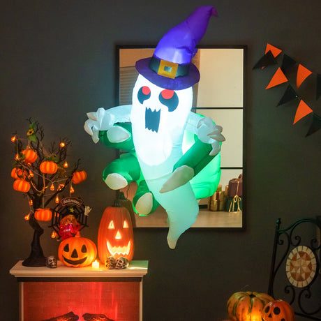 Fantasma Inflable de Halloween de 3.6 FT Saliendo de la Ventana