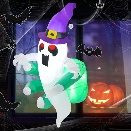 Fantasma Inflable de Halloween de 3.6 FT Saliendo de la Ventana