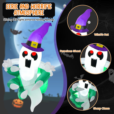 Fantasma Inflable de Halloween de 3.6 FT Saliendo de la Ventana