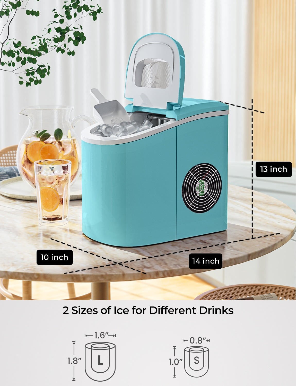 Mini máquina eléctrica portátil y compacta para hacer hielo