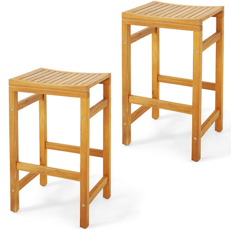 Silla de bar de 30 pulgadas de alto con asiento en forma de silla de montar y reposapiés resistente