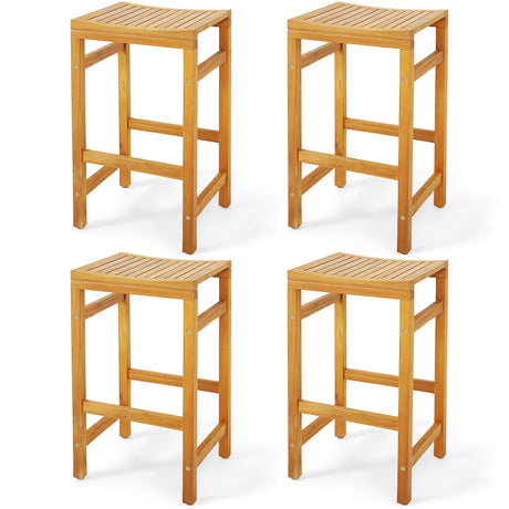 Silla de bar de 30 pulgadas de alto con asiento en forma de silla de montar y reposapiés resistente