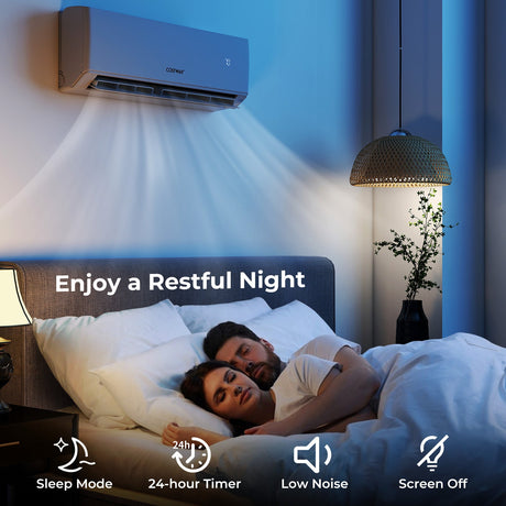 Aire acondicionado mini split de 30000 BTU, 2 zonas, 23 SEER2, con WiFi y bomba de calor