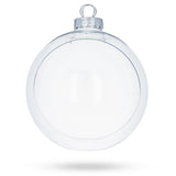 Set of 3 Clear Plastic Christmas Ball Ornaments with Cutout Openings DIY Craft 3.6 Inches