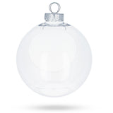 Set of 3 Clear Plastic Christmas Ball Ornaments with Cutout Openings DIY Craft 3.6 Inches