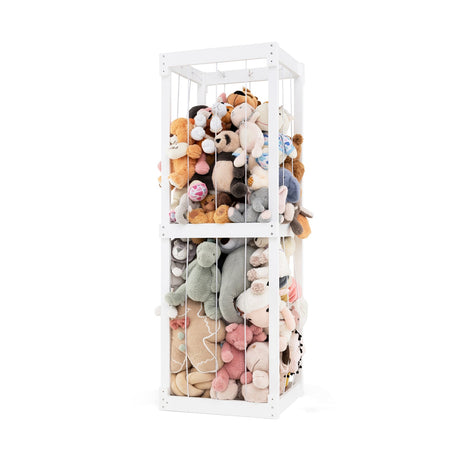 300L Almacenamiento grande de animales de peluche con tapa abierta y cuerdas elásticas