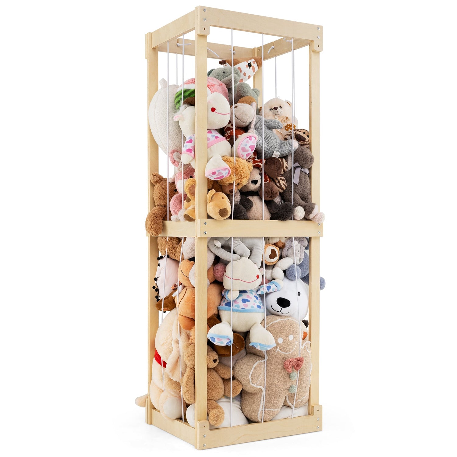 300L Large Stuffed Animal Storage with Open Top and Elastic Cords