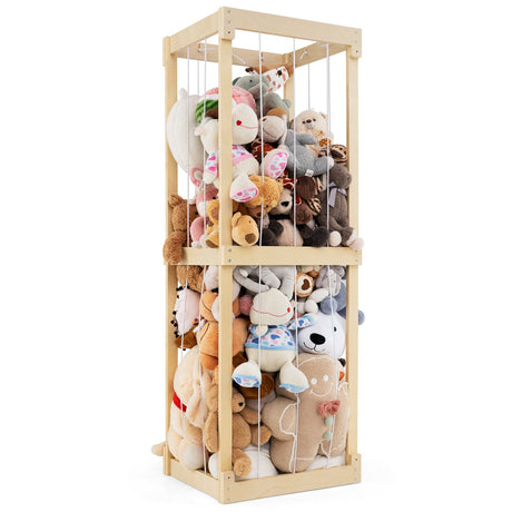 300L Almacenamiento grande de animales de peluche con tapa abierta y cuerdas elásticas