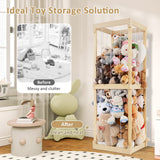 300L Large Stuffed Animal Storage with Open Top and Elastic Cords