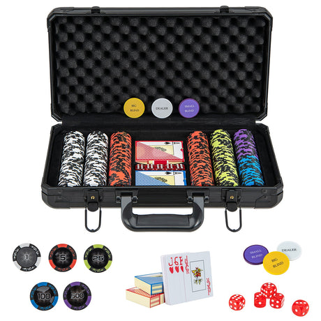 Juego de 300 fichas de póker Texas Hold'em de 14 gramos Claytec