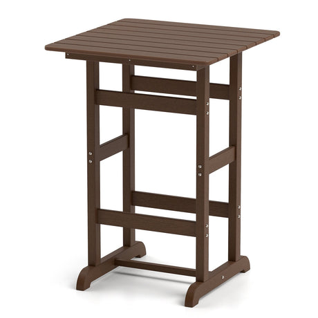 Mesa de Bar Cuadrada de 30 Pulgadas Mesa de Comedor con Tablero de Listones para Piscina