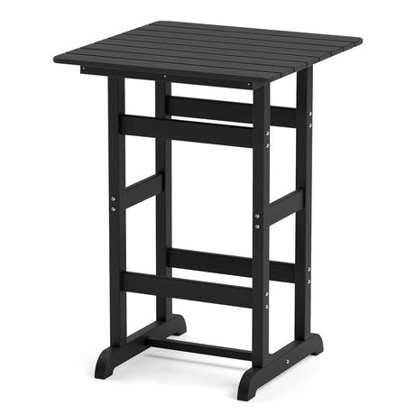 Mesa de Bar Cuadrada de 30 Pulgadas Mesa de Comedor con Tablero de Listones para Piscina