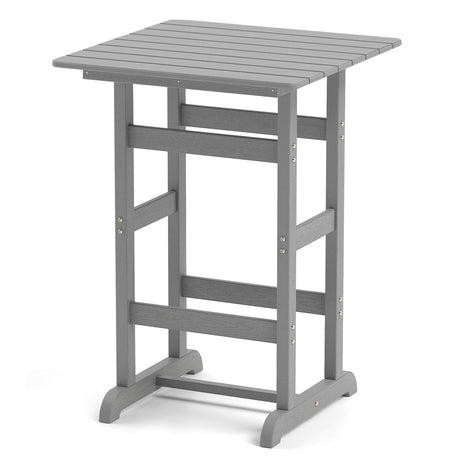 Mesa de Bar Cuadrada de 30 Pulgadas Mesa de Comedor con Tablero de Listones para Piscina