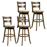 30.5 Inch Swivel Barstools with Backrest & Upholstered Seat