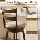 30.5 Inch Swivel Barstools with Backrest & Upholstered Seat