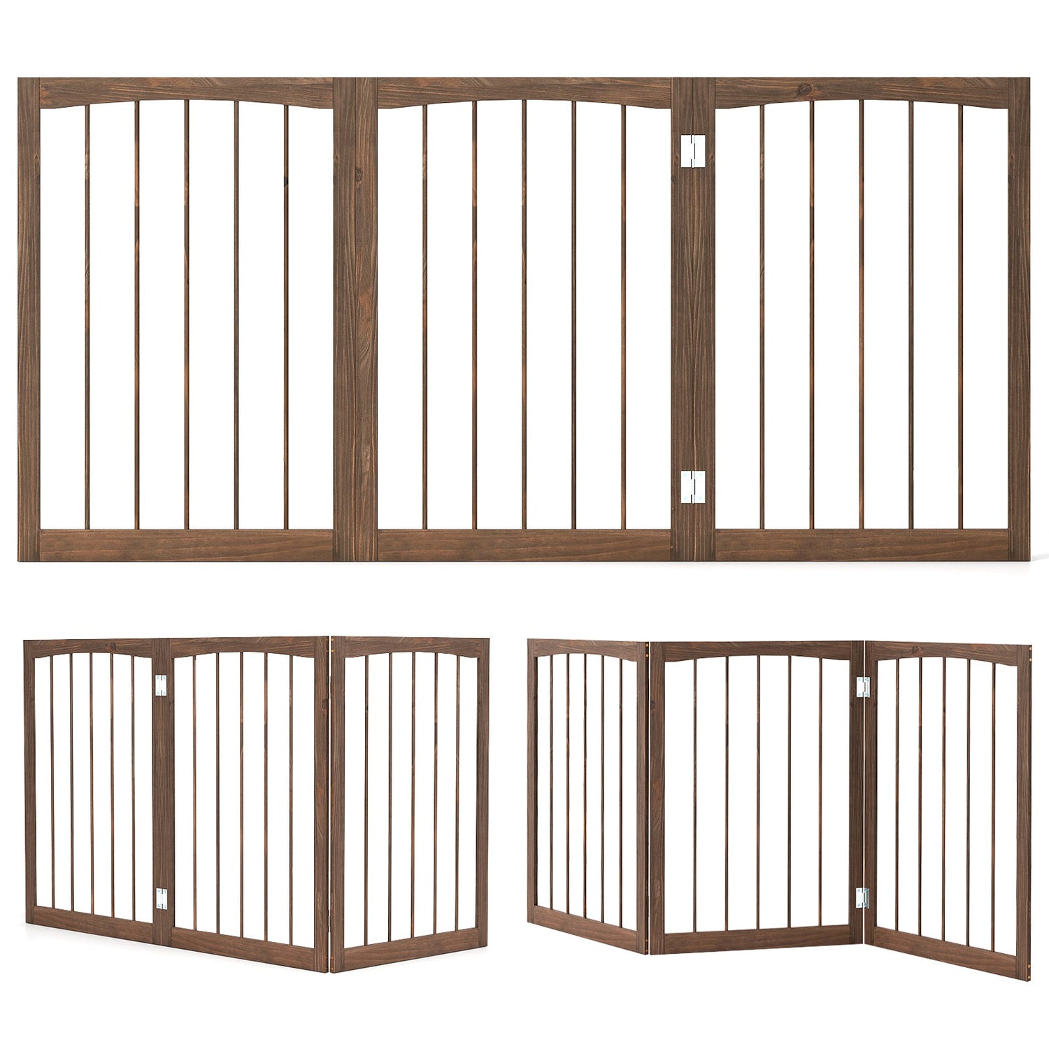 30 Inch Tall Wooden Pet Fence for Cats Small and Medium Dogs