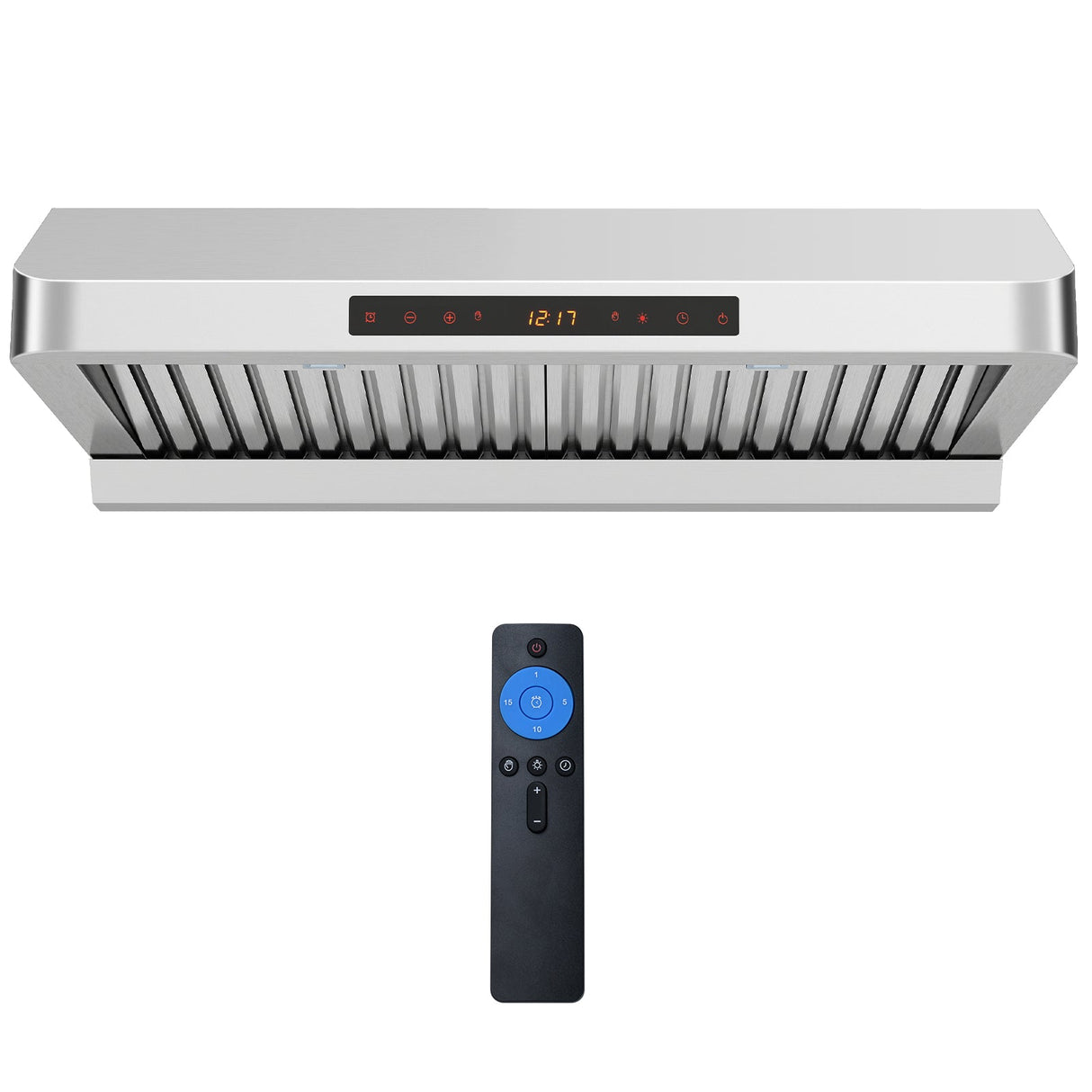 Campana extractora de 30 pulgadas bajo gabinete con recolector de aceite 900 CFM Acero inoxidable Ventilación de cocina-Plateado
