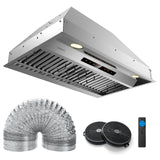 30 Inch Under Cabinet Range Hood with 4 Fan Speeds and Baffles Filters-Silver
