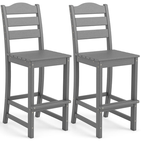 Taburete de bar de HDPE de 30 pulgadas de altura de mostrador con respaldo y reposapiés