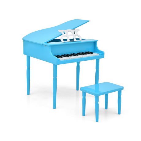 Piano de juguete de madera de 30 teclas para niños con banqueta