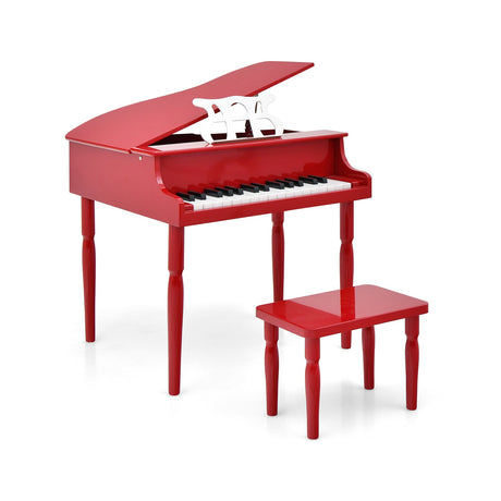 Piano de juguete de madera de 30 teclas para niños con banqueta
