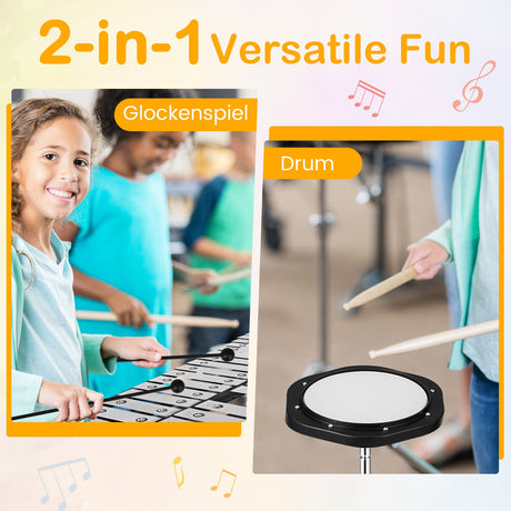 30 notas de percusión con baquetas para practicar con atril