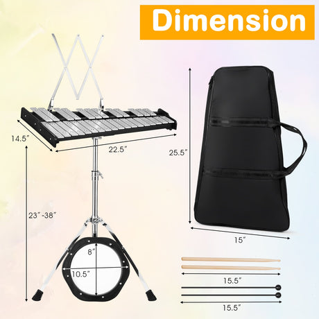 30 notas de percusión con baquetas para practicar con atril