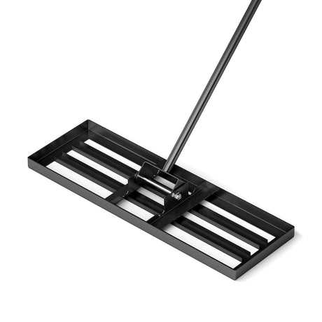 Rastrillo nivelador de césped de 30 x 10 pulgadas con mango ergonómico