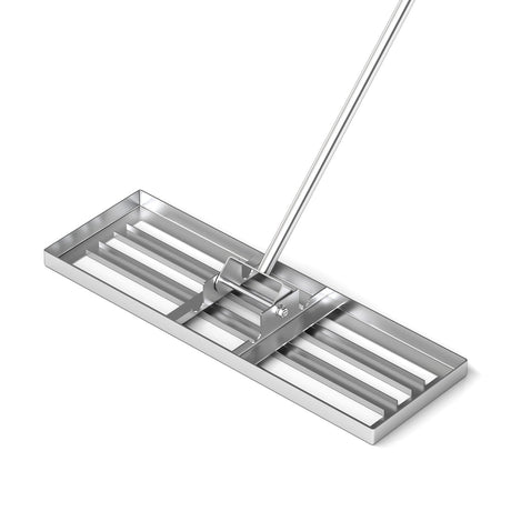 Rastrillo nivelador de césped de 30 x 10 pulgadas con mango ergonómico