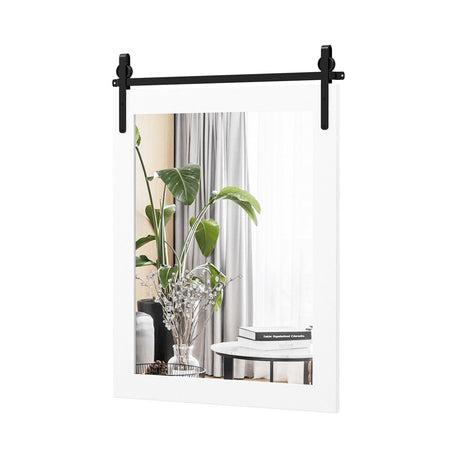 Espejo de pared de 30 x 22 pulgadas con marco de madera