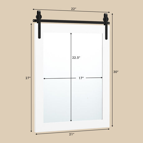 Espejo de pared de 30 x 22 pulgadas con marco de madera