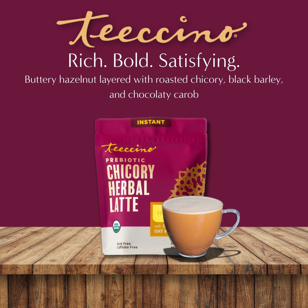 Café con leche herbal instantáneo de avellana