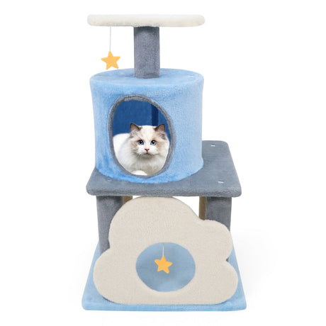 Torre para gatos moderna y linda de 31.5" con varios niveles