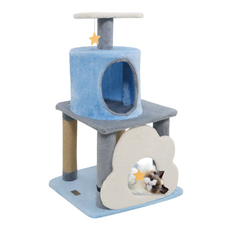 Torre para gatos moderna y linda de 31.5" con varios niveles