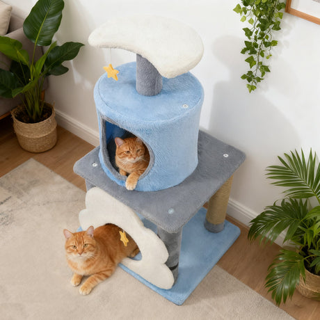 Torre para gatos moderna y linda de 31.5" con varios niveles