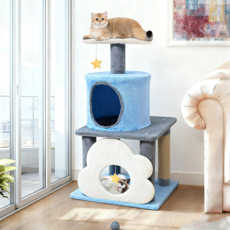Torre para gatos moderna y linda de 31.5" con varios niveles