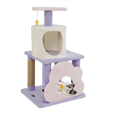 Torre para gatos moderna y linda de 31.5" con varios niveles