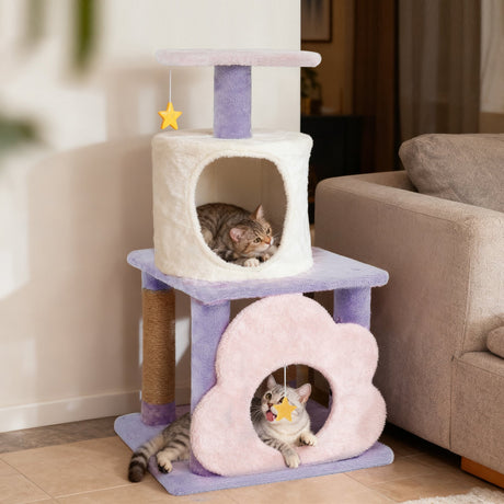 Torre para gatos moderna y linda de 31.5" con varios niveles