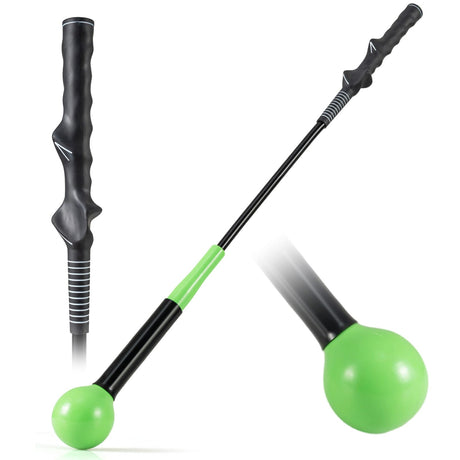 Ayuda de entrenamiento de swing de golf de 31.5 pulgadas con cabeza ponderada para el agarre, el ritmo y el equilibrio