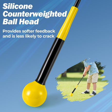 Ayuda de entrenamiento de swing de golf de 31.5 pulgadas con cabeza ponderada para el agarre, el ritmo y el equilibrio